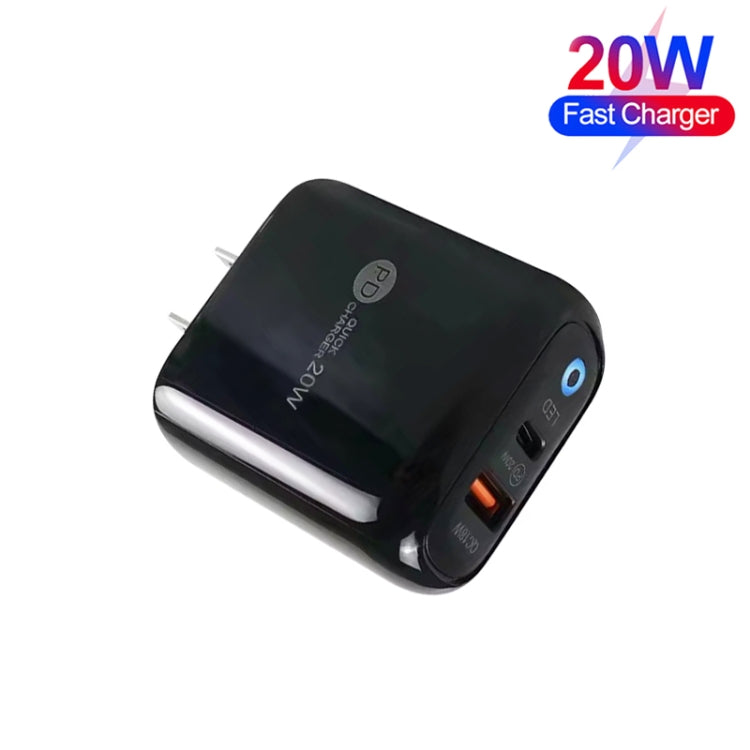 PD04 PD20W + QC18W 휴대폰 충전기 LED 표시등 포함, 미국 플러그, 미국 플러그