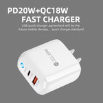 PD04 PD20W + QC18W 휴대폰 충전기 LED 표시등 포함, 미국 플러그, 미국 플러그