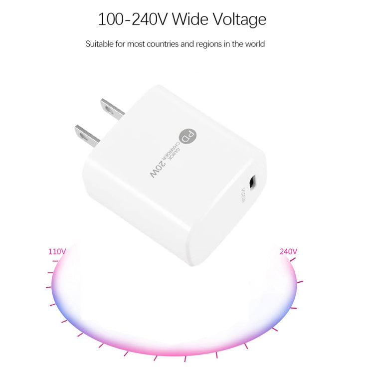 PD11 미니 싱글 포트 PD3.0 USB-C / Type-C 20W 고속 충전기 iPhone / iPad 시리즈용, 미국 플러그, 미국 플러그