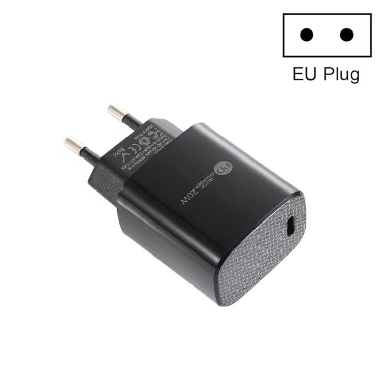 PD11 미니 싱글 포트 PD3.0 USB-C / Type-C 20W 고속 충전기 iPhone / iPad 시리즈용, 유럽 플러그, 유럽 플러그