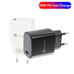 PD11 미니 싱글 포트 PD3.0 USB-C / Type-C 20W 고속 충전기 iPhone / iPad 시리즈용, 유럽 플러그, 유럽 플러그