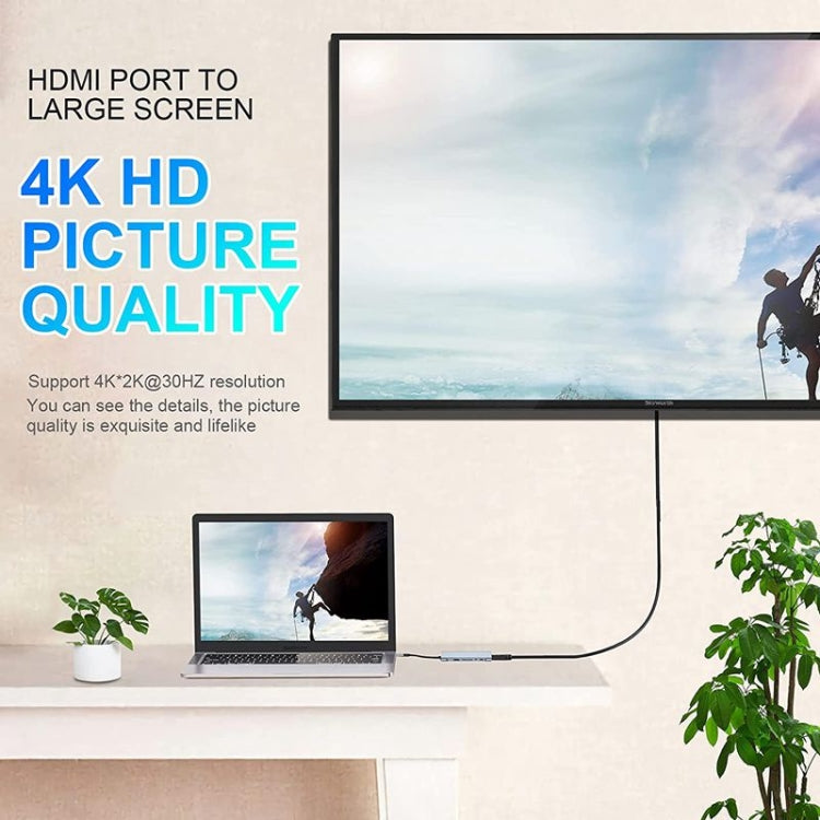 USB C 허브, 11-in-1 USB C 어댑터 동글, 4K HDMI, VGA, 타입 C PD, USB3.0, RJ45 이더넷, SD/TF 카드 리더기, 3.5mm AUX, 맥북 프로/에어 및 기타 타입 C 노트북 기기 호환 도킹 스테이션