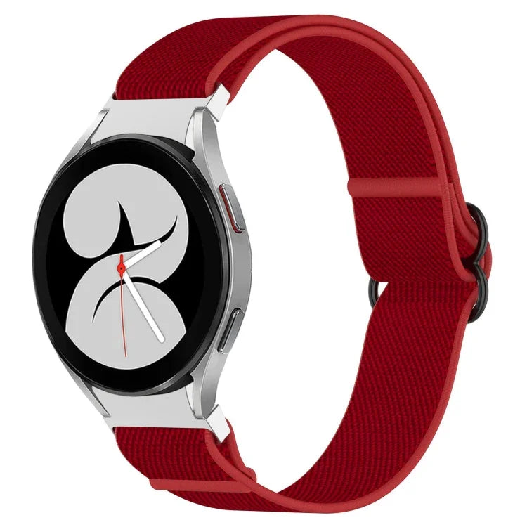 Nylon Stretch Black Buckle Watch Band, For Samsung Galaxy Watch 5 Pro 45mm, For Samsung Galaxy Watch 5 44mm, For Samsung Galaxy Watch 5 40mm, For Samsung Galaxy Watch 4 44mm, For Samsung Galaxy Watch 4 40mm, For Samsung Galaxy Watch 4 Classic 42mm     ...