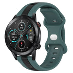 20mm Butterfly Buckle Two-Color Silicone Watch Band, For Honor Magic Watch 2 46mm