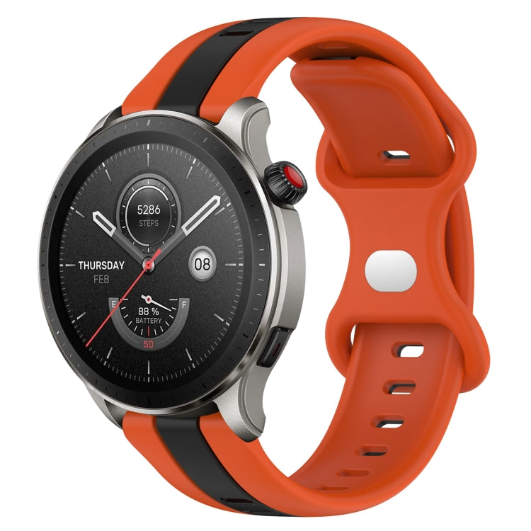 22mm Butterfly Buckle Two-Color Silicone Watch Band, For Amazfit GTR 4, For Amazfit GTR 3, For Amazfit GTR 3 Pro, For Amazfit GTR 2e