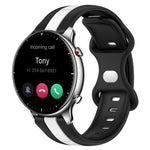22mm Butterfly Buckle Two-Color Silicone Watch Band, For Amazfit GTR 2, For Amazfit 3, For Amazfit GTR 47mm