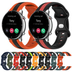 22mm Butterfly Buckle Two-Color Silicone Watch Band, For Amazfit GTR 2, For Amazfit 3, For Amazfit GTR 47mm