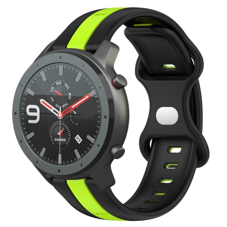 22mm Butterfly Buckle Two-Color Silicone Watch Band, For Amazfit GTR 2, For Amazfit 3, For Amazfit GTR 47mm