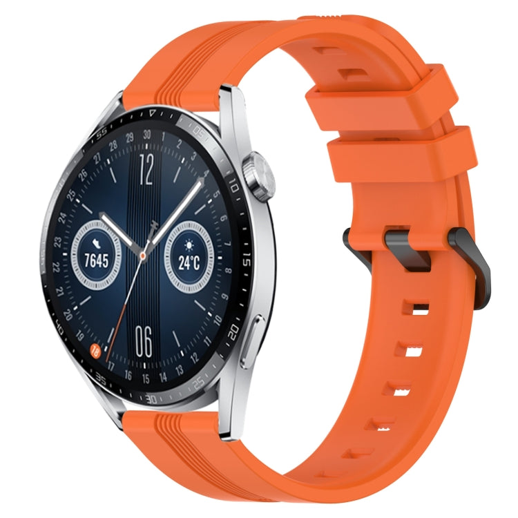 22mm Concave Striped Slicone Watch Band, For Huawei Watch GT3 Pro 46mm, For Huawei Watch Buds, For Huawei Watch 3 Pro New, For Huawei Watch GT3 46mm