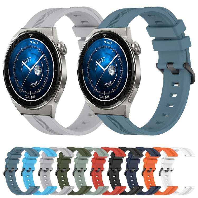 20mm Concave Striped Slicone Watch Band, For Huawei Watch GT3 Pro 43mm, For Huawei Watch GT3 42mm, For Huawei Watch GT2 42mm, For Huawei Watch 2