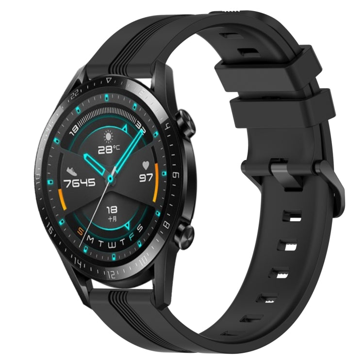 20mm Concave Striped Slicone Watch Band, For Huawei Watch GT3 Pro 43mm, For Huawei Watch GT3 42mm, For Huawei Watch GT2 42mm, For Huawei Watch 2