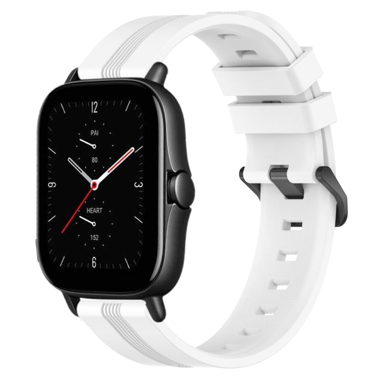 20mm Concave Striped Slicone Watch Band, For Amazfit GTS 4, For Amazfit GTS 3, For Amazfit GTS 2E, For Amazfit GTS 2 Mini