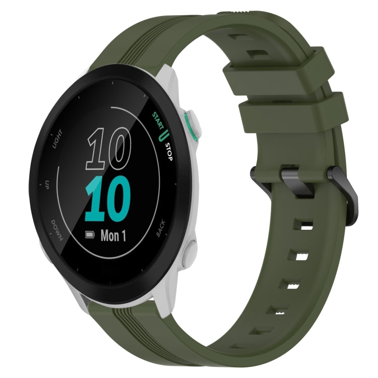 20mm Concave Striped Slicone Watch Band, For Garmin Vivomove Sport, For Garmin Venu 2 Plus, For Garmin Approach S40, For Garmin Forerunner 158