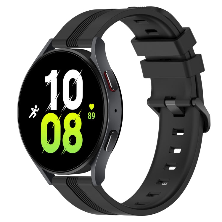 20mm Concave Striped Slicone Watch Band, For Samsung Galaxy Watch5 44mm, For Samsung Galaxy Watch 6 Classic 47mm, For Samsung Galaxy Watch5 40mm, For Samsung Galaxy Watch5 Pro 45mm