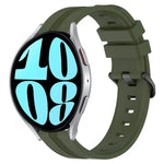 20mm Concave Striped Slicone Watch Band, For Samsung Galaxy Watch 6 40mm, For Samsung Galaxy Watch 6 Classic 43mm