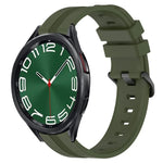 20mm Concave Striped Slicone Watch Band, For Samsung Galaxy Watch 6 40mm, For Samsung Galaxy Watch 6 Classic 43mm