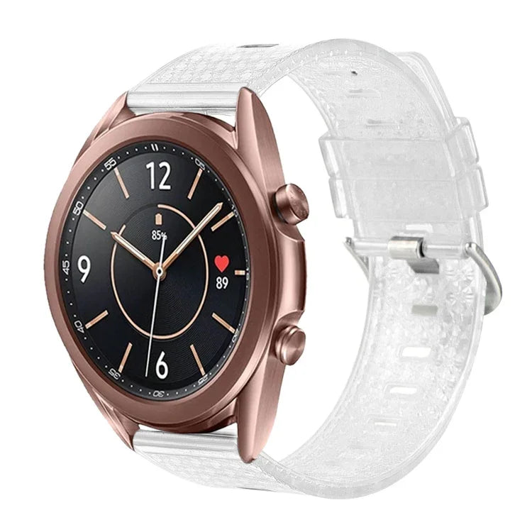 20mm Transparent Shiny Diamond TPU Watch Band, For Samsung Galaxy Watch 3 41mm, For Samsung Galaxy Watch 42mm, For Samsung Galaxy Watch5 40mm / 44mm, For Samsung Galaxy Watch5 Pro, For Samsung Galaxy Watch4 / Watch4 Classic, For Samsung Galaxy Watch3 4...