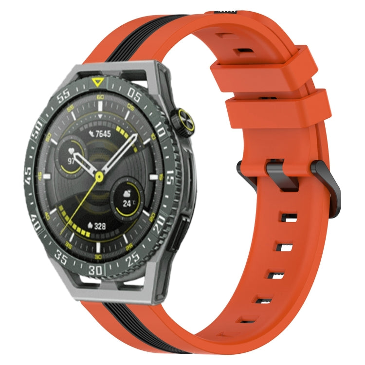 22mm Vertical Two-Color Silicone Watch Band, For Huawei Watch GT 3 SE, For Huawei Watch Buds, For Huawei Watch GT3 Pro 46mm, For Huawei Watch GT3 46mm