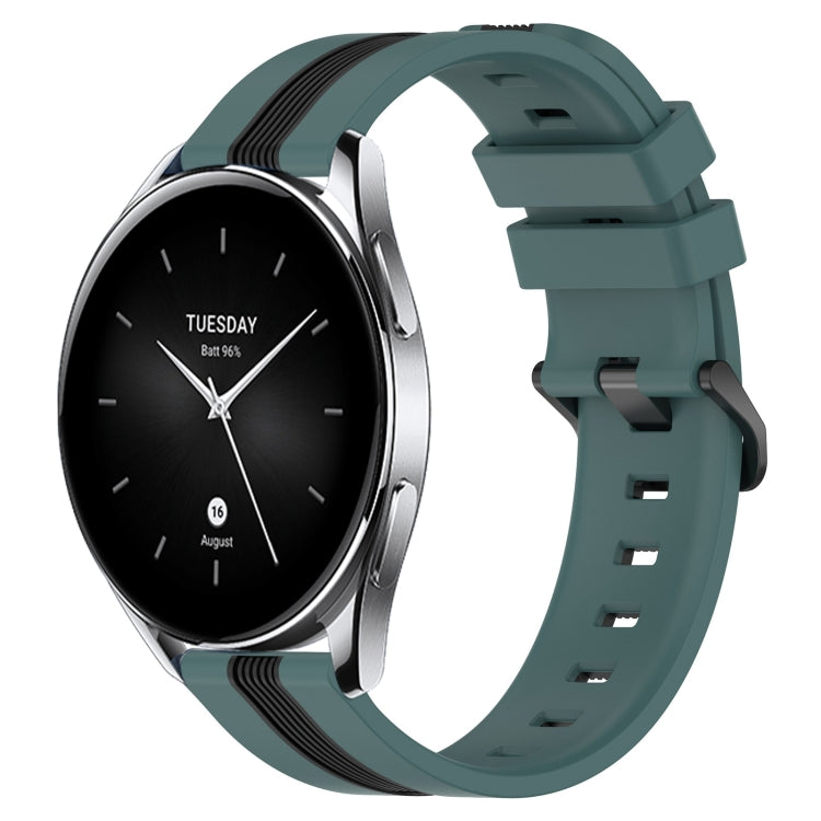 22mm Vertical Two-Color Silicone Watch Band, For Xiaomi MI Watch S2 42mm, For Xiaomi MI Watch S2 46mm