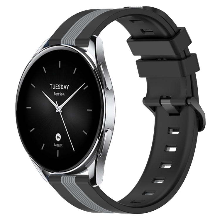 22mm Vertical Two-Color Silicone Watch Band, For Xiaomi MI Watch S2 42mm, For Xiaomi MI Watch S2 46mm