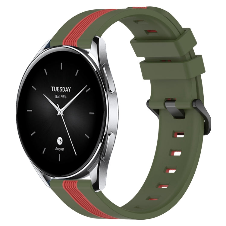 22mm Vertical Two-Color Silicone Watch Band, For Xiaomi MI Watch S2 42mm, For Xiaomi MI Watch S2 46mm