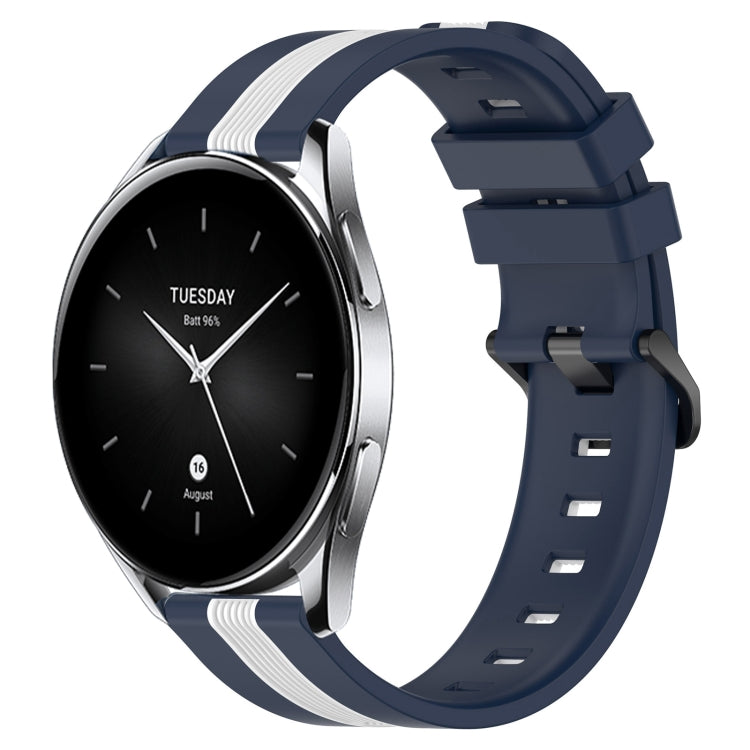 22mm Vertical Two-Color Silicone Watch Band, For Xiaomi MI Watch S2 42mm, For Xiaomi MI Watch S2 46mm