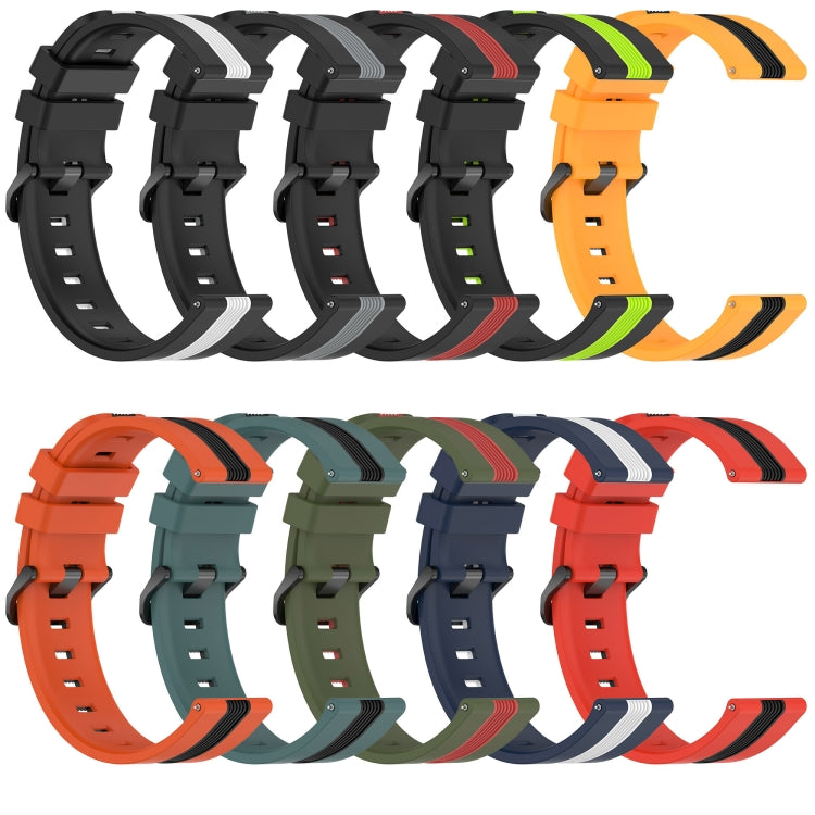 22mm Vertical Two-Color Silicone Watch Band, For Xiaomi MI Watch S2 42mm, For Xiaomi MI Watch S2 46mm