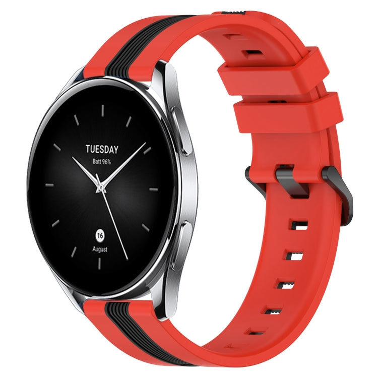 22mm Vertical Two-Color Silicone Watch Band, For Xiaomi MI Watch S2 42mm, For Xiaomi MI Watch S2 46mm