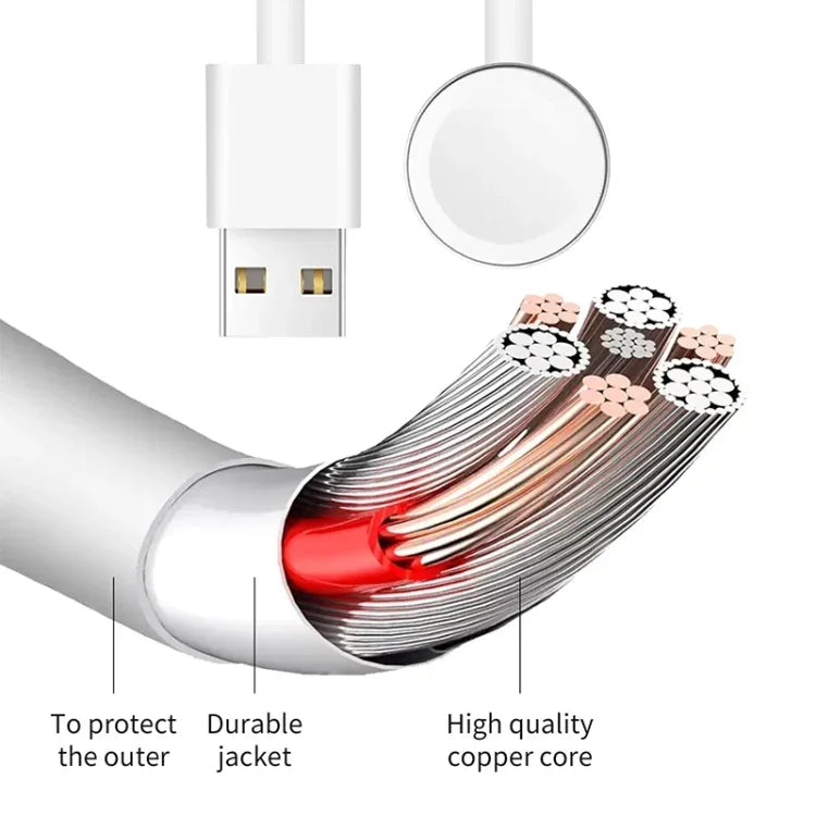 1m USB 자석 고속 충전기 충전 케이블, 애플 워치 시리즈 Ultra/8/7/6/SE/SE2/5/4/3/2/1용, DS-XB011