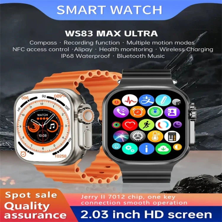 WS83 MAX ULTRA 2.03인치 컬러 스크린 스마트워치, 심박수 모니터링 / 혈압 모니터링 지원