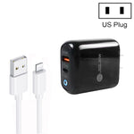 PD04 Type-C + USB 휴대폰 충전기 USB to 8핀 케이블 포함, 미국 플러그, 미국 플러그 + USB to 8핀 케이블