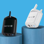 PD04 Type-C + USB 휴대폰 충전기 Type-C to 8핀 케이블 포함, 영국 플러그, 영국 플러그 + Type-C to 8핀 케이블