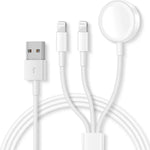 Apple Watch 시리즈 & 아이폰 3-in-1 USB 자석 충전 케이블 4ft/1.2m, DS-XB016