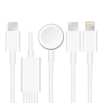 Apple Watch 시리즈 & 듀얼 타입-C 플러그가 있는 휴대폰용 3-in-1 USB 자석 충전 케이블 4ft/1.2m, DS-XB020