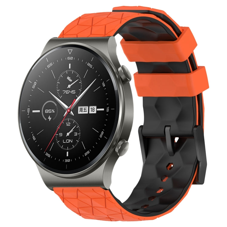 22mm Football Pattern Two-Color Silicone Watch Band, For Huawei GT2 Pro, For Huawei Watch GT 2E, For Huawei GT2 46mm, For Honor Watch GS 3