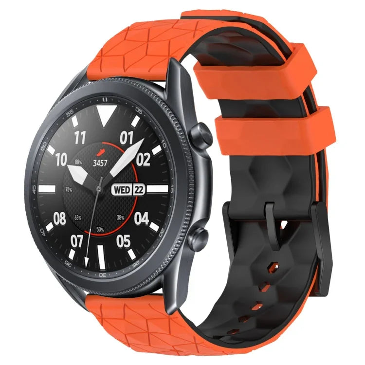 22mm 축구 패턴 투톤 실리콘 시계 밴드, Samsung Galaxy Watch3 45mm용, Samsung Galaxy Watch 46mm용, Samsung Gear S3 Classic용, Samsung Gear S3 Frontier용