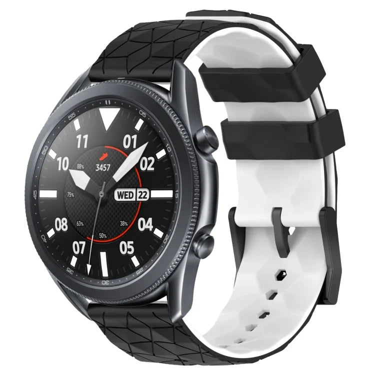 22mm 축구 패턴 투톤 실리콘 시계 밴드, Samsung Galaxy Watch3 45mm용, Samsung Galaxy Watch 46mm용, Samsung Gear S3 Classic용, Samsung Gear S3 Frontier용