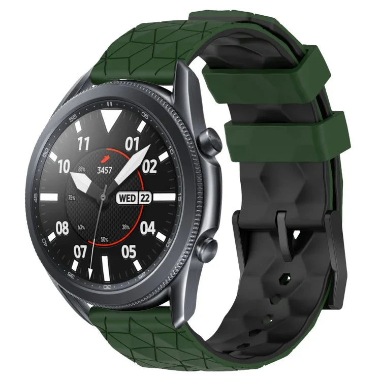 22mm 축구 패턴 투톤 실리콘 시계 밴드, Samsung Galaxy Watch3 45mm용, Samsung Galaxy Watch 46mm용, Samsung Gear S3 Classic용, Samsung Gear S3 Frontier용