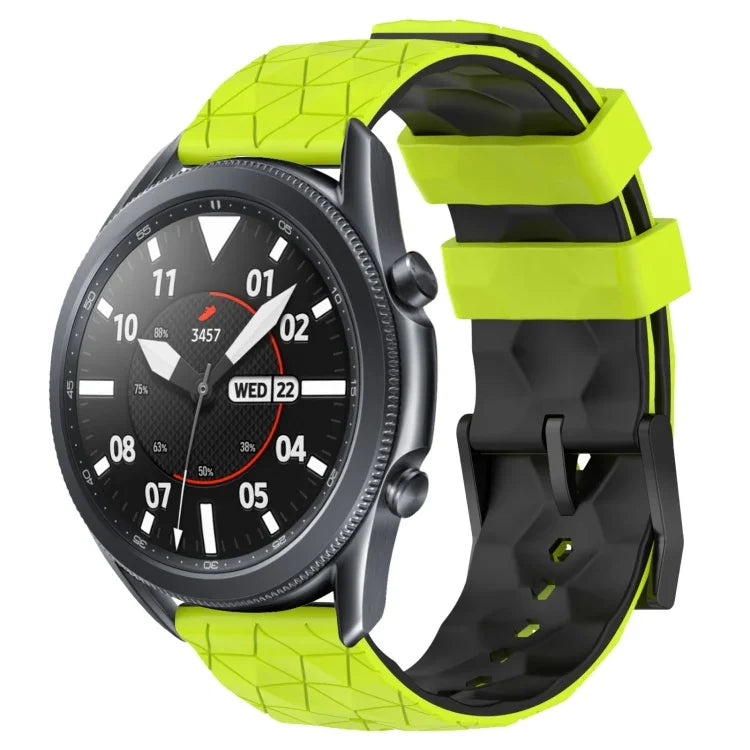 22mm 축구 패턴 투톤 실리콘 시계 밴드, Samsung Galaxy Watch3 45mm용, Samsung Galaxy Watch 46mm용, Samsung Gear S3 Classic용, Samsung Gear S3 Frontier용