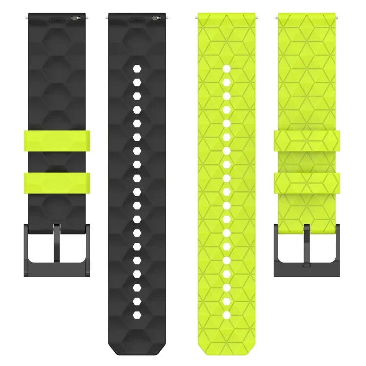22mm 축구 패턴 투톤 실리콘 시계 밴드, Samsung Galaxy Watch3 45mm용, Samsung Galaxy Watch 46mm용, Samsung Gear S3 Classic용, Samsung Gear S3 Frontier용