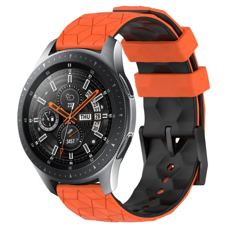 22mm 축구 패턴 투톤 실리콘 시계 밴드, Samsung Galaxy Watch3 45mm용, Samsung Galaxy Watch 46mm용, Samsung Gear S3 Classic용, Samsung Gear S3 Frontier용