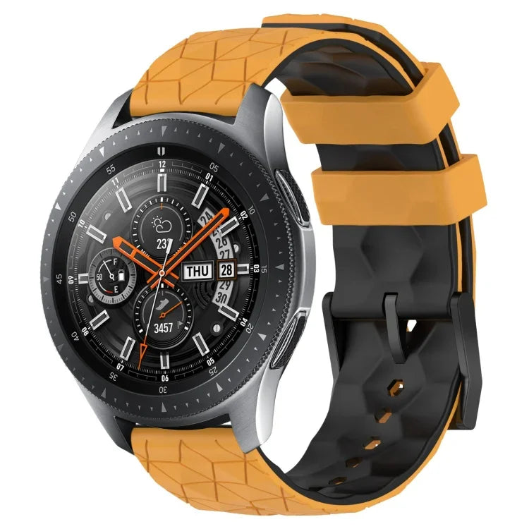 22mm 축구 패턴 투톤 실리콘 시계 밴드, Samsung Galaxy Watch3 45mm용, Samsung Galaxy Watch 46mm용, Samsung Gear S3 Classic용, Samsung Gear S3 Frontier용