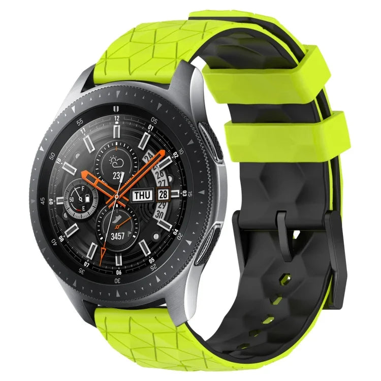 22mm 축구 패턴 투톤 실리콘 시계 밴드, Samsung Galaxy Watch3 45mm용, Samsung Galaxy Watch 46mm용, Samsung Gear S3 Classic용, Samsung Gear S3 Frontier용
