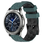 22mm 축구 패턴 투톤 실리콘 시계 밴드, Samsung Galaxy Watch3 45mm용, Samsung Galaxy Watch 46mm용, Samsung Gear S3 Classic용, Samsung Gear S3 Frontier용