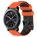 22mm 축구 패턴 투톤 실리콘 시계 밴드, Samsung Galaxy Watch3 45mm용, Samsung Galaxy Watch 46mm용, Samsung Gear S3 Classic용, Samsung Gear S3 Frontier용