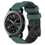 22mm 축구 패턴 투톤 실리콘 시계 밴드, Samsung Galaxy Watch3 45mm용, Samsung Galaxy Watch 46mm용, Samsung Gear S3 Classic용, Samsung Gear S3 Frontier용
