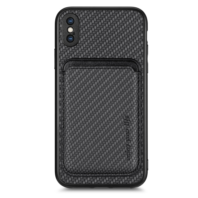 Carbon Fiber Leather Card Magsafe Magnetic Phone Case, For iPhone X / XS, For iPhone  XR, For iPhone XS Max, For iPhone 11 Pro Max, For iPhone 12 mini, For iPhone 13 mini, For iPhone 13 Pro Max, For iPhone 14, For iPhone 14 Plus
