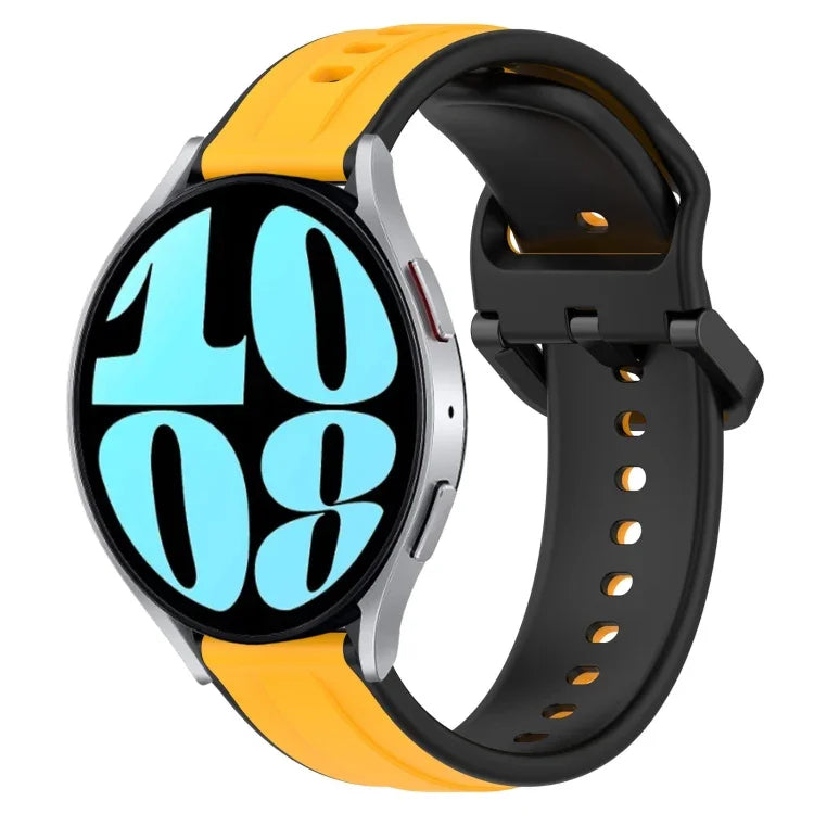 20mm Convex Loop Two-Color Silicone Watch Band, For Samsung Galaxy Watch 6 40mm, For Samsung Galaxy Watch 6 Classic 43mm