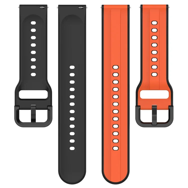 20mm Convex Loop Two-Color Silicone Watch Band, For Samsung Galaxy Watch 6 40mm, For Samsung Galaxy Watch 6 Classic 43mm
