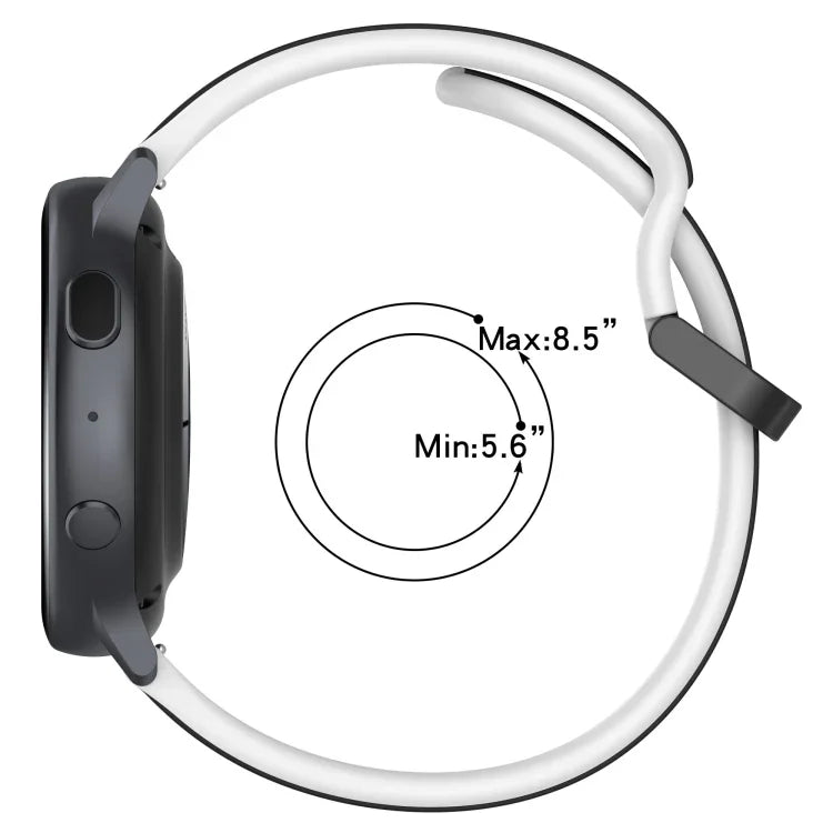 20mm Convex Loop Two-Color Silicone Watch Band, For Samsung Galaxy Watch 6 40mm, For Samsung Galaxy Watch 6 Classic 43mm